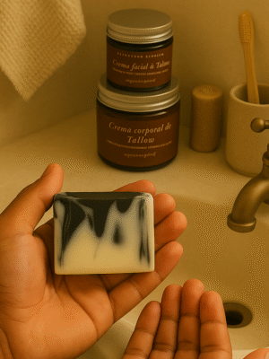 Jabón de Tallow y Carbón Activado  |  LIMPIA | PURIFICA | NUTRE | REVITALIZA