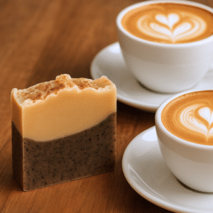 Jabón Cappuccino: café + leche de cabra + canela | EXFOLIA | ESTIMULA | NUTRE | HUMECTA