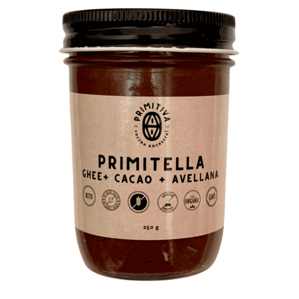 primitella-ghee-cacao-avellana-250g Crema Primitella de ghee con cacao y avellana – Producto keto y orgánico