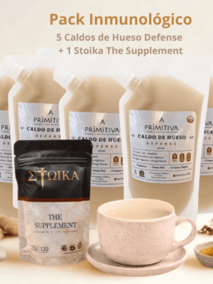 Ritual Defensa Primitiva con 5 caldos de hueso Defense y suplemento Stoika