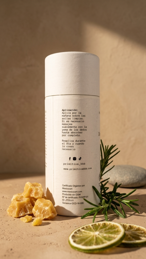 Modo de uso del desodorante natural de tallow PRIMITIVA skin food